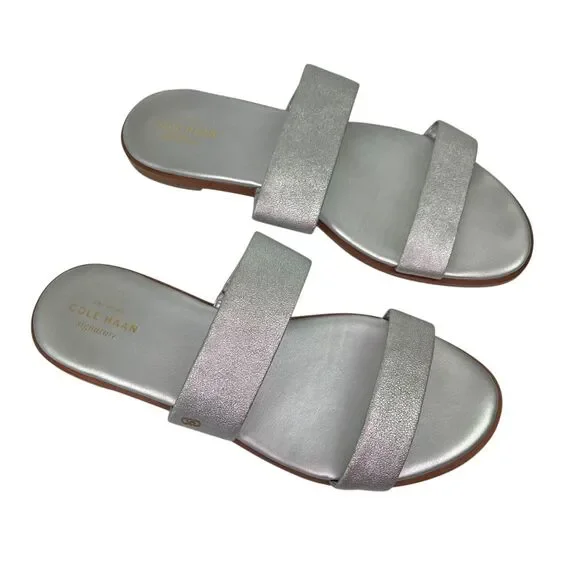 Cole Haan Findra II Slide Sandal Metallic Silver W09695 Women's Sz 9B - Picture 4 of 11